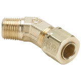 Tube to Pipe - 45 Elbow - Brass Compression Fittings, High Pressure